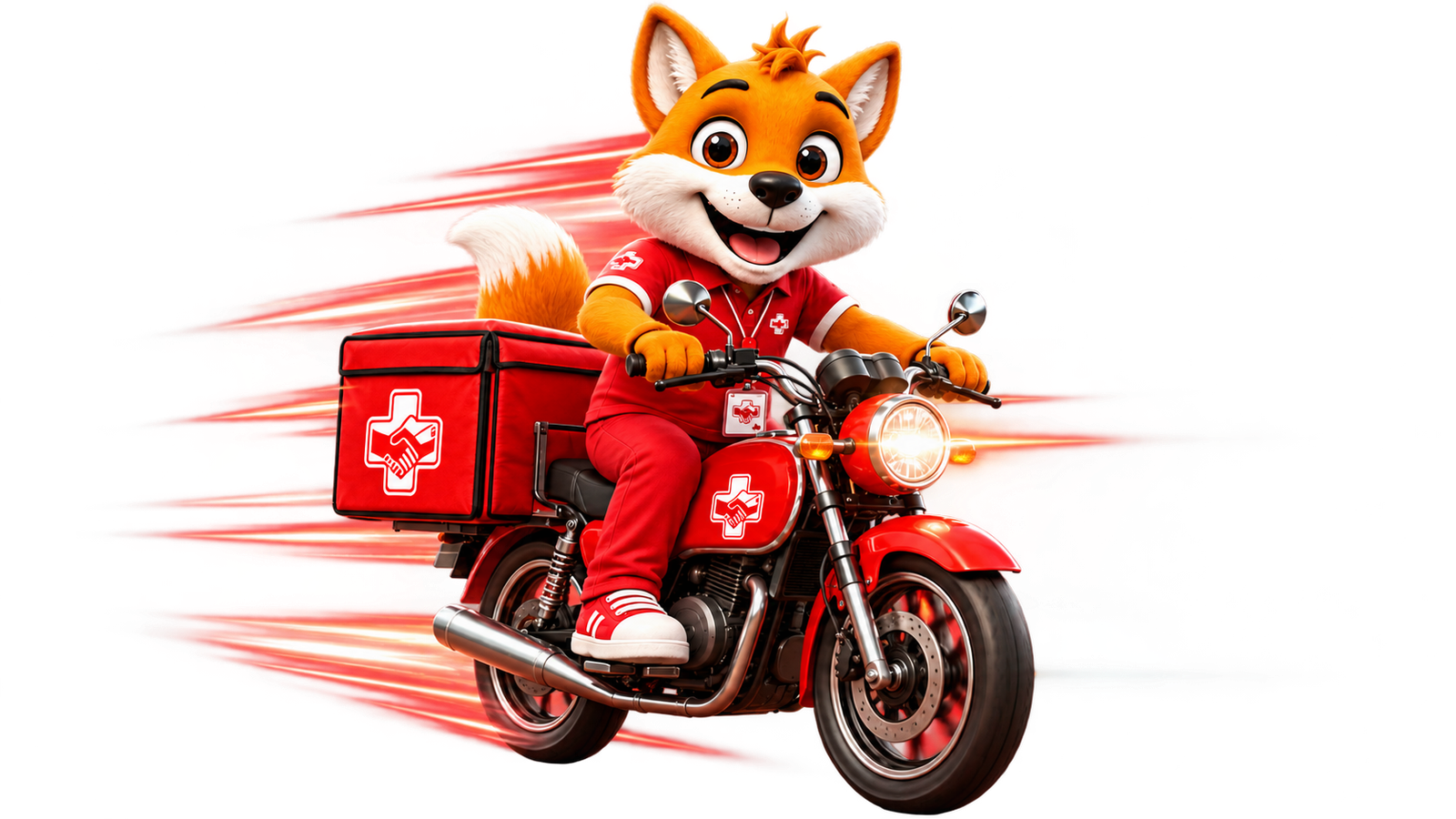 Fox da Pharma Express realizando tele-entrega de moto